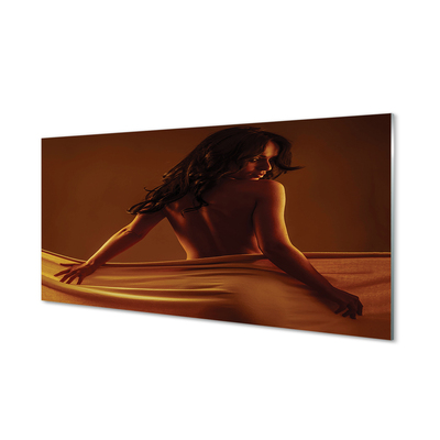 Panel szklany do Kuchni Kobieta Owinięta Materiałem