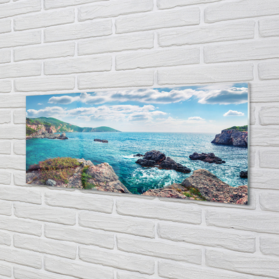 Panel Szklany Greckie Góry nad Lazurowym Morzem