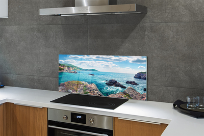 Panel Szklany Greckie Góry nad Lazurowym Morzem