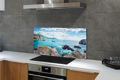 Panel Szklany Greckie Góry nad Lazurowym Morzem