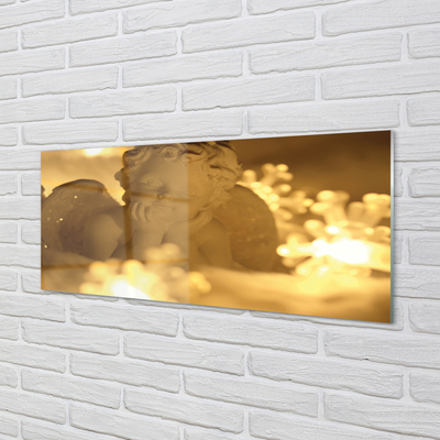 Panel szklany do Kuchni Śpiący Aniołek w Blasku Lampek