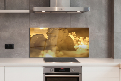 Panel szklany do Kuchni Śpiący Aniołek w Blasku Lampek