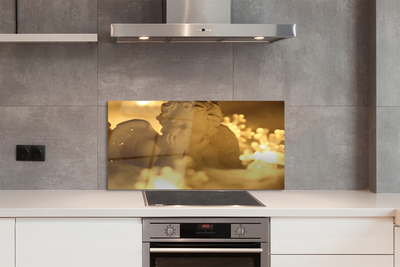 Panel szklany do Kuchni Śpiący Aniołek w Blasku Lampek