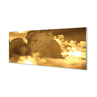 Panel szklany do Kuchni Śpiący Aniołek w Blasku Lampek