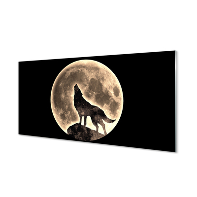 Panel Szklany Wilk księżyc