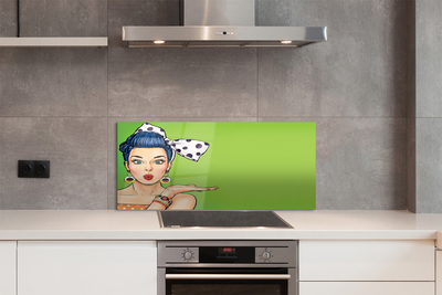 Panel nad Blat Kuchenny Kobieta z Czerwonymi Ustami i Kokardą