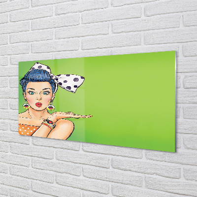 Panel nad Blat Kuchenny Kobieta z Czerwonymi Ustami i Kokardą