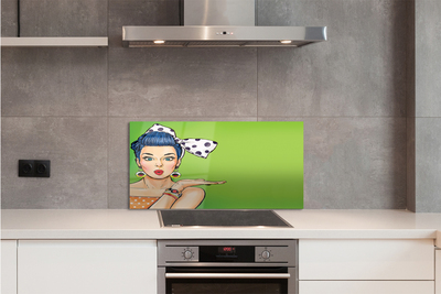 Panel nad Blat Kuchenny Kobieta z Czerwonymi Ustami i Kokardą