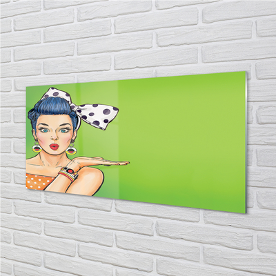 Panel nad Blat Kuchenny Kobieta z Czerwonymi Ustami i Kokardą