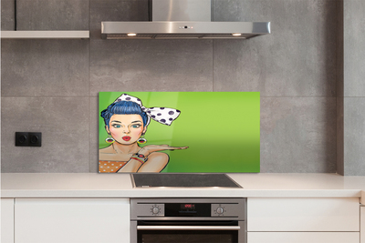 Panel nad Blat Kuchenny Kobieta z Czerwonymi Ustami i Kokardą