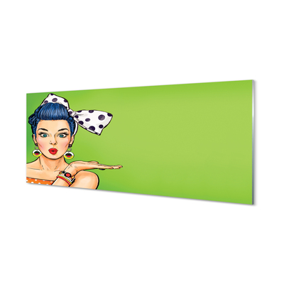 Panel nad Blat Kuchenny Kobieta z Czerwonymi Ustami i Kokardą