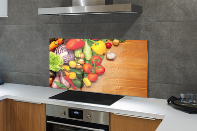 Szklany Panel Warzywna Kompozycja z Pieczarkami