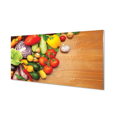 Szklany Panel Warzywna Kompozycja z Pieczarkami