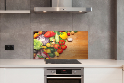 Szklany Panel Warzywna Kompozycja z Pieczarkami