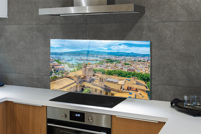 Panel szklany do Kuchni Portowy Urok Hiszpańskiego Miasta