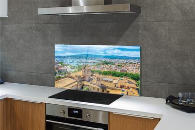 Panel szklany do Kuchni Portowy Urok Hiszpańskiego Miasta