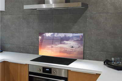 Panel nad Blat Kuchenny Samolot wśród Nocnych Chmur