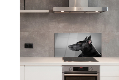 Panel szklany do Kuchni Elegancki Czarny Pies