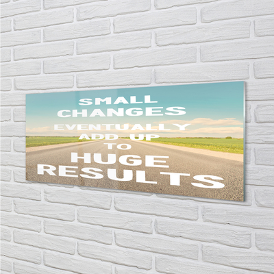 Szklany Panel Napis na Łące pod Niebem