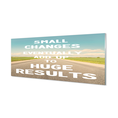 Szklany Panel Napis na Łące pod Niebem