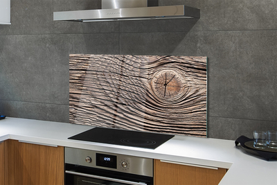 Panel szklany do Kuchni Słoje Drewna w Zbliżeniu