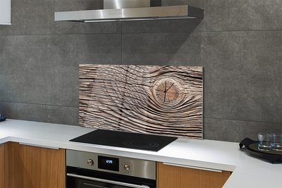 Panel szklany do Kuchni Słoje Drewna w Zbliżeniu