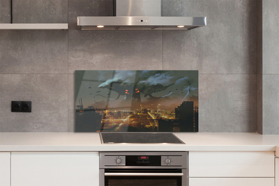 Panel szklany do Kuchni Potwór w Nocnym Mieście