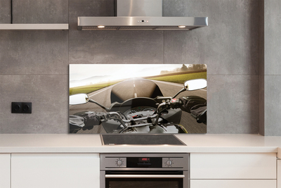 Szklany Panel Motocykl na tle Gór i Nieba