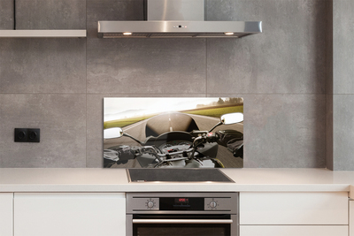 Szklany Panel Motocykl na tle Gór i Nieba