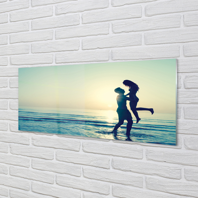 Panel szklany do Kuchni Ludzie nad Brzegiem Morza