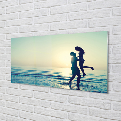 Panel szklany do Kuchni Ludzie nad Brzegiem Morza