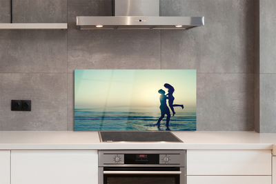 Panel szklany do Kuchni Ludzie nad Brzegiem Morza