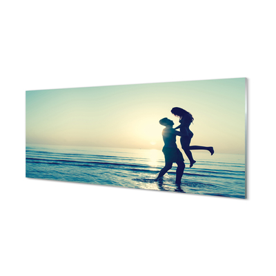 Panel szklany do Kuchni Ludzie nad Brzegiem Morza