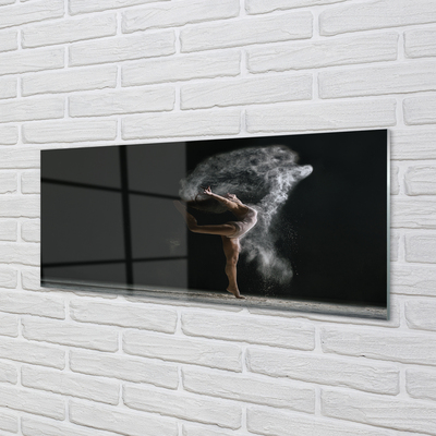 Panel szklany do Kuchni Kobieta w Oparach Dymu