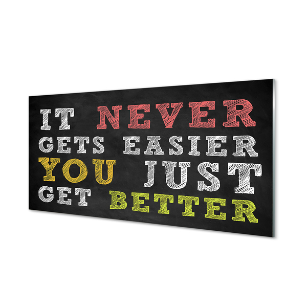 Szklany Panel Kolorowy Napis