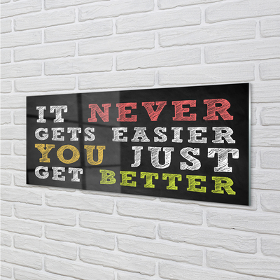 Szklany Panel Kolorowy Napis