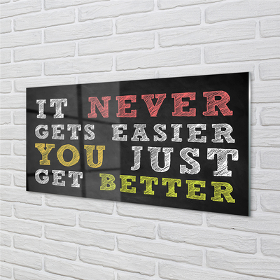 Szklany Panel Kolorowy Napis