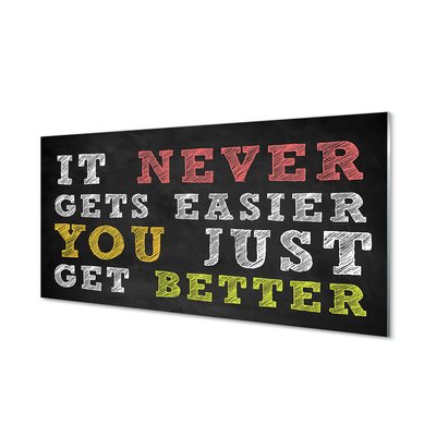 Szklany Panel Kolorowy Napis