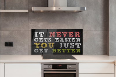 Szklany Panel Kolorowy Napis