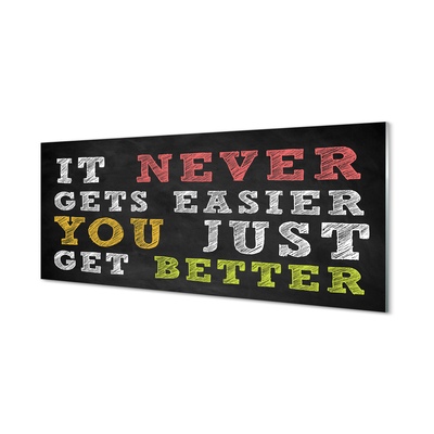 Szklany Panel Kolorowy Napis