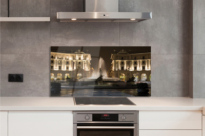 Szkło do Kuchni na Ścianę Rzymska Fontanna pod Nocnym Niebem