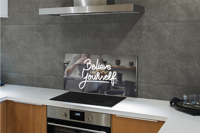 Szklany Panel Człowiek i Napis