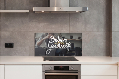 Szklany Panel Człowiek i Napis