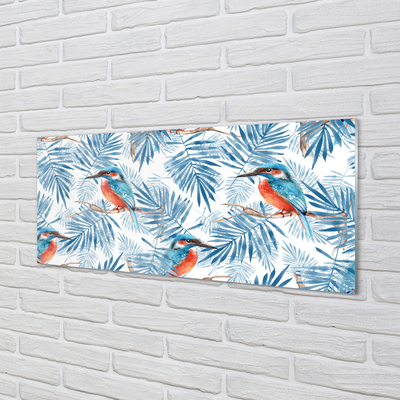 Panel Szklany Malowany ptak na gałęzi