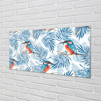Panel Szklany Malowany ptak na gałęzi