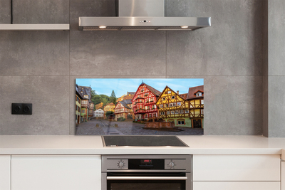 Panel szklany do Kuchni Malownicze Stare Miasto w Bawarii