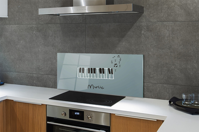 Panel szklany do Kuchni Nuty na Klawiszach Pianina