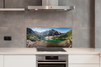 Panel szklany do Kuchni Szczyty Gór nad Lustrem Wody