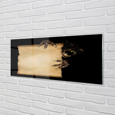 Panel szklany do Kuchni Szkic Mrocznej Postaci na Kartce