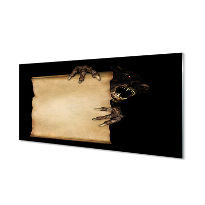 Panel szklany do Kuchni Szkic Mrocznej Postaci na Kartce